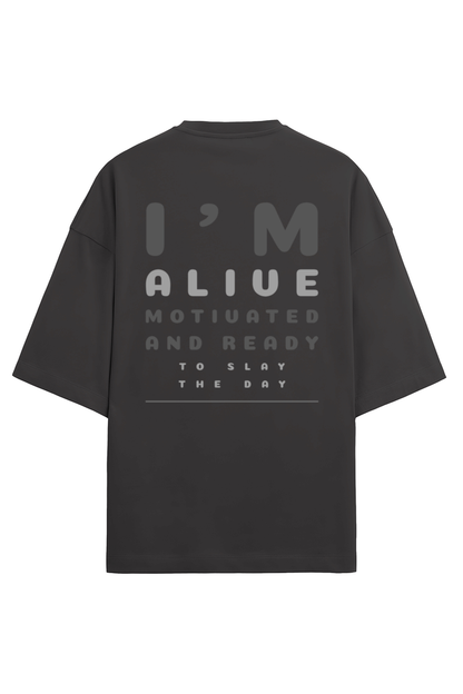 An Oversized T - Terry Cotton Black