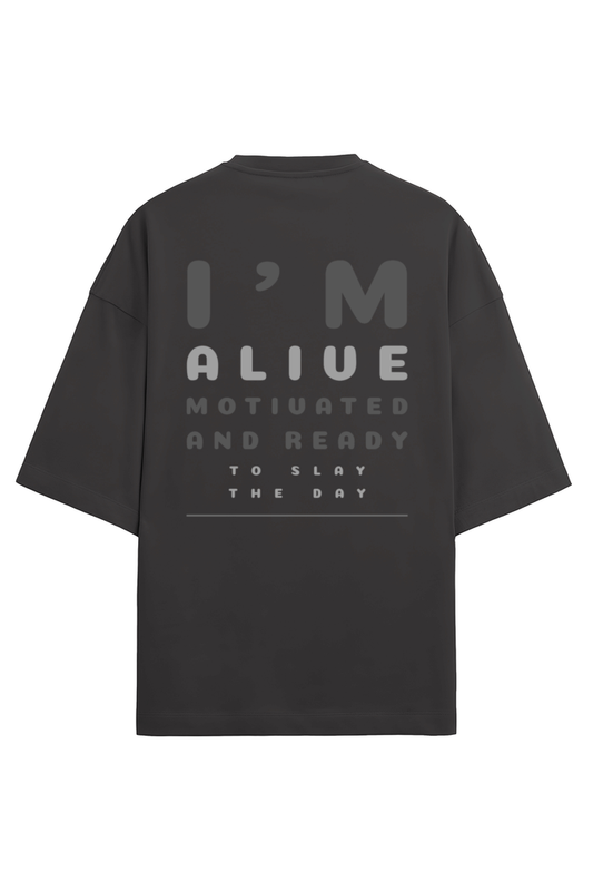An Oversized T - Terry Cotton Black