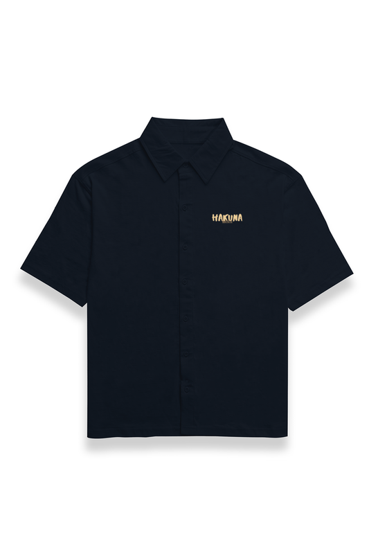 Unisex Oversized Shirt-Navy Blue
