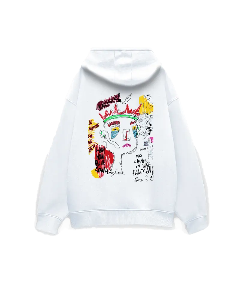 French Terry Hoodie- White