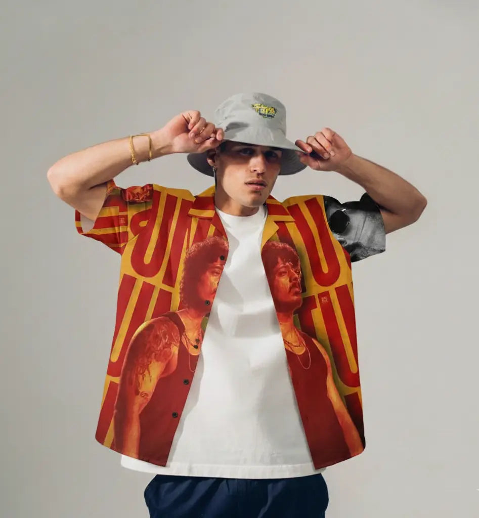 SPL ED-HK Poster Collage Relax-Fit Button LMT Shirt Point 5.5