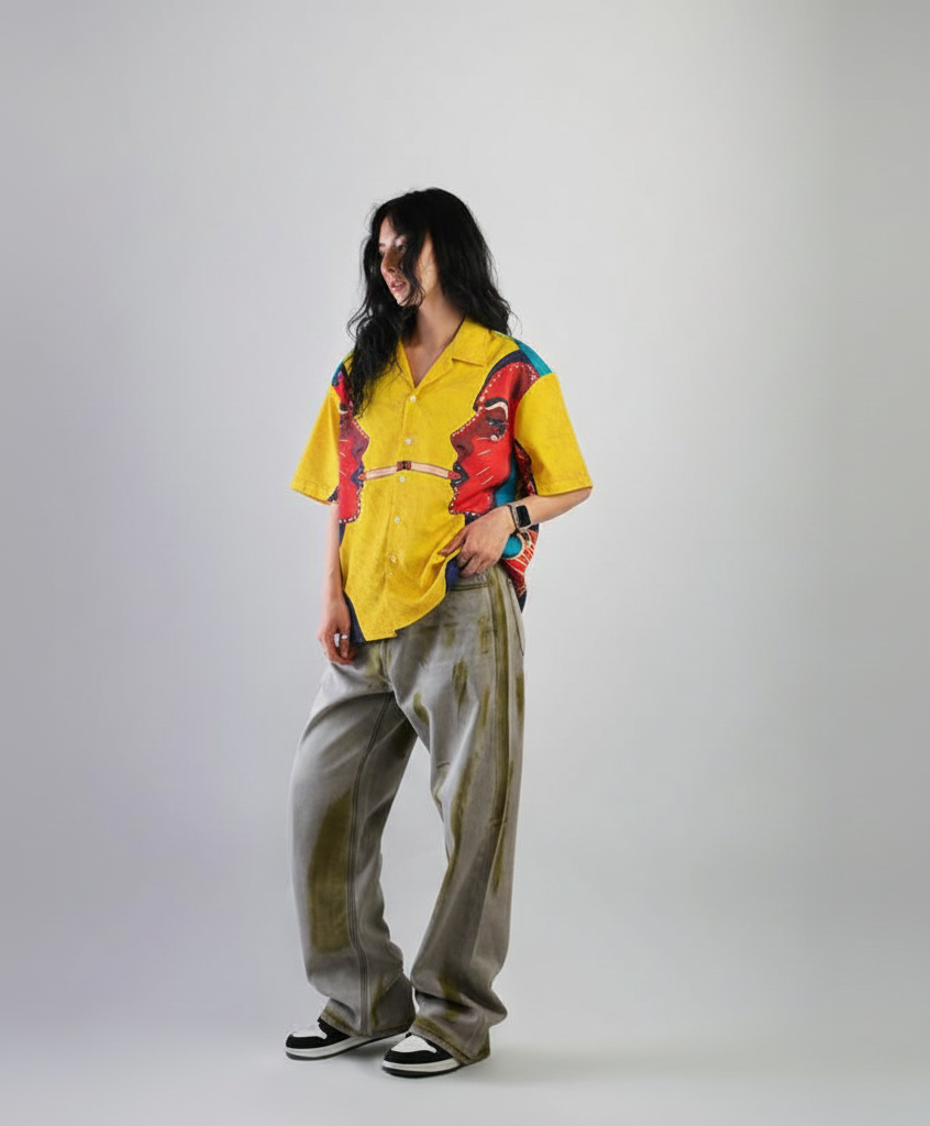 Golden Split Relax-Fit Button Shirt Point 13.3