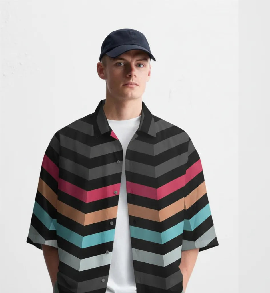 Retro Stripes Relax-Fit button shirt Point 27.5