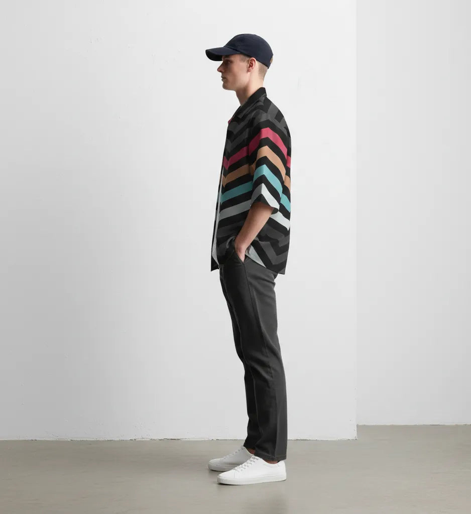 Retro Stripes Relax-Fit button shirt Point 27.5