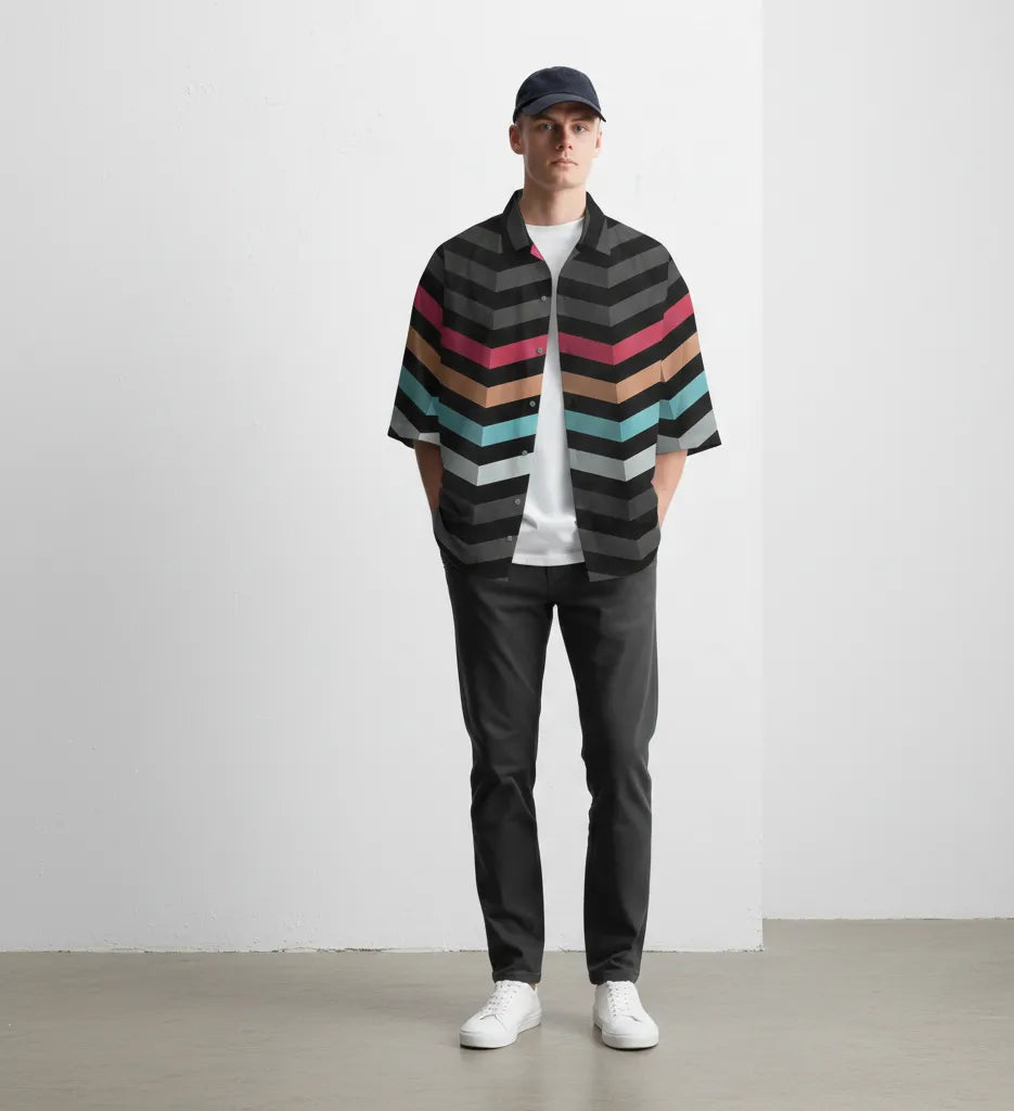 Retro Stripes Relax-Fit button shirt Point 27.5