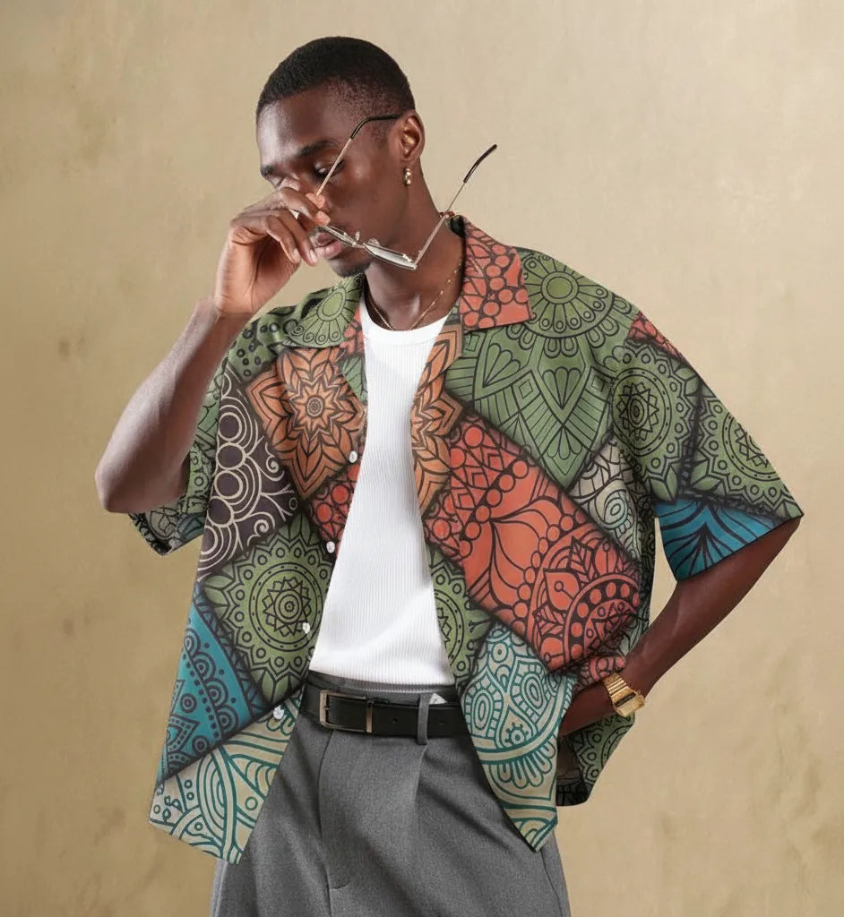 Mandala Vibes Relax-Fit Button Shirt Point 27.1