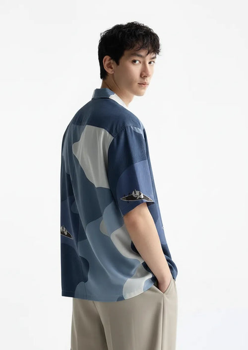 Ocean Mix Relax-Fit Button Shirt Point 42.7
