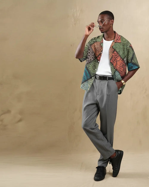 Mandala Vibes Relax-Fit Button Shirt Point 27.1