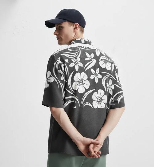 Black Flowers Button Shirt Point 42.8