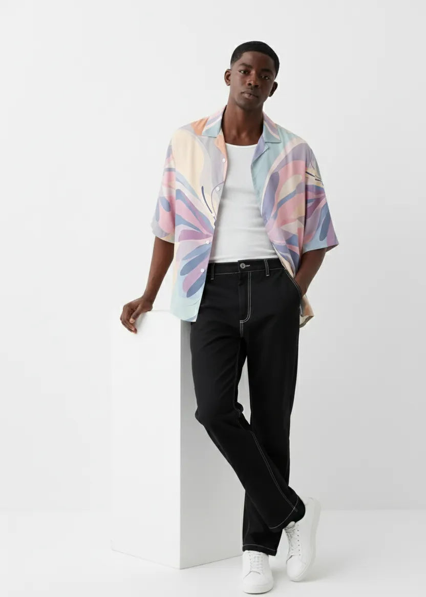 Aurora Pastel Relax-Fit Button shirt Point 41.4