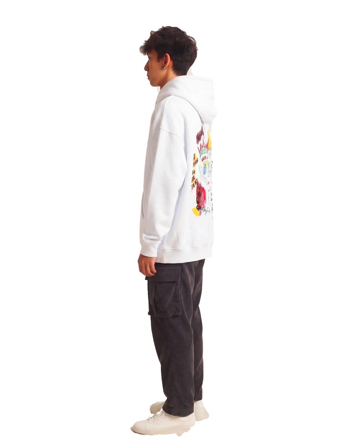 French Terry Hoodie- White