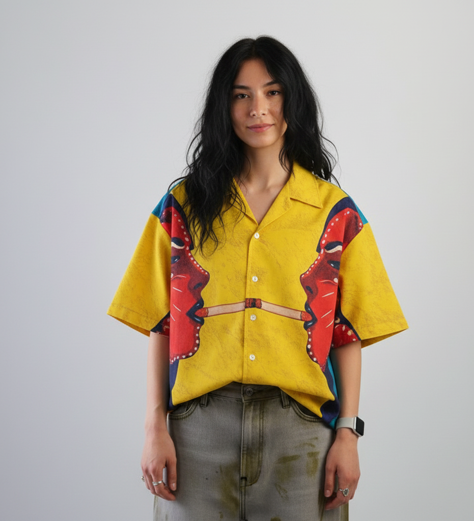 Golden Split Relax-Fit Button Shirt Point 13.3