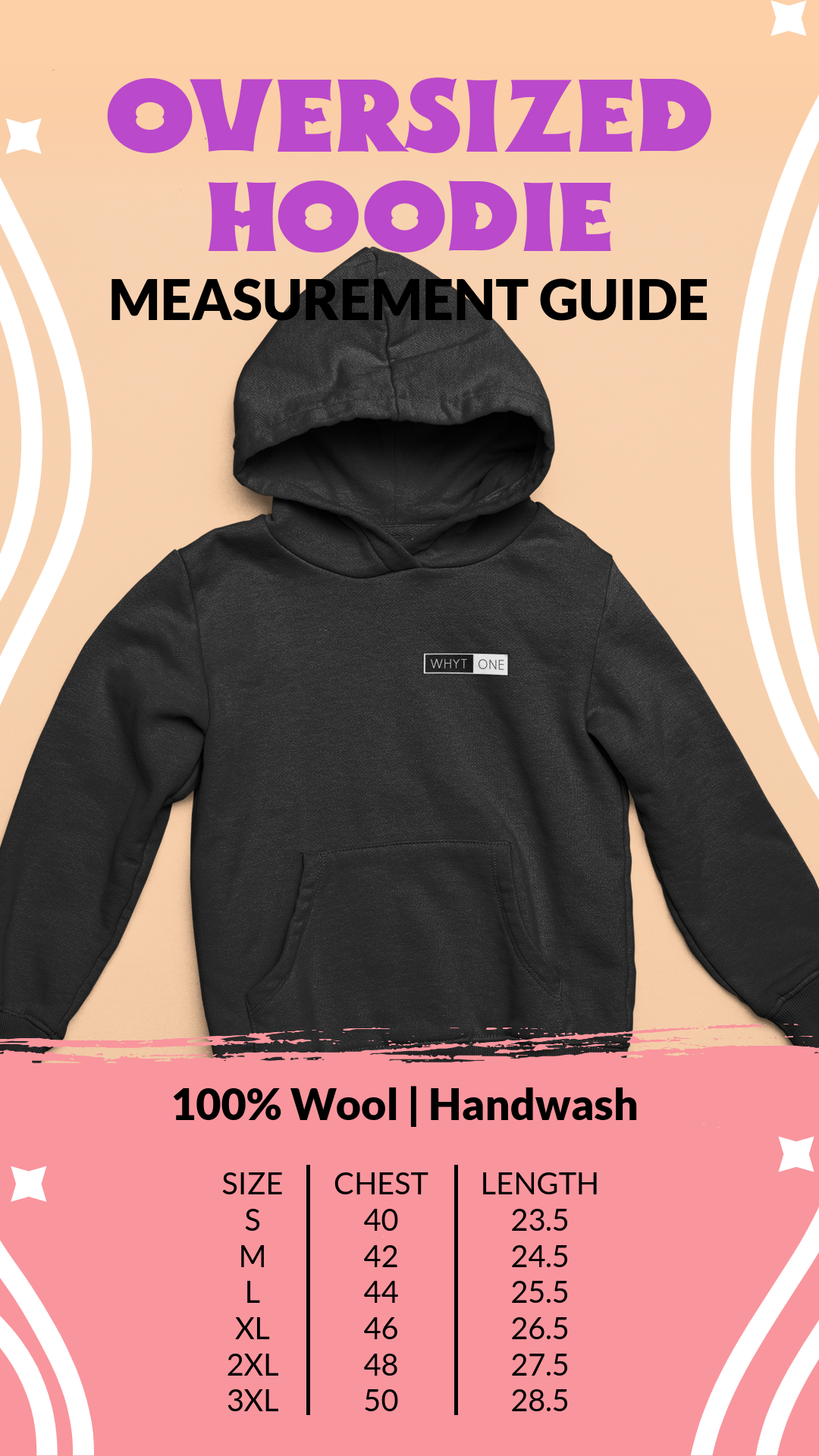 Pullover Hoodie Size Chart Oversized Hoodie Unisex Oversized