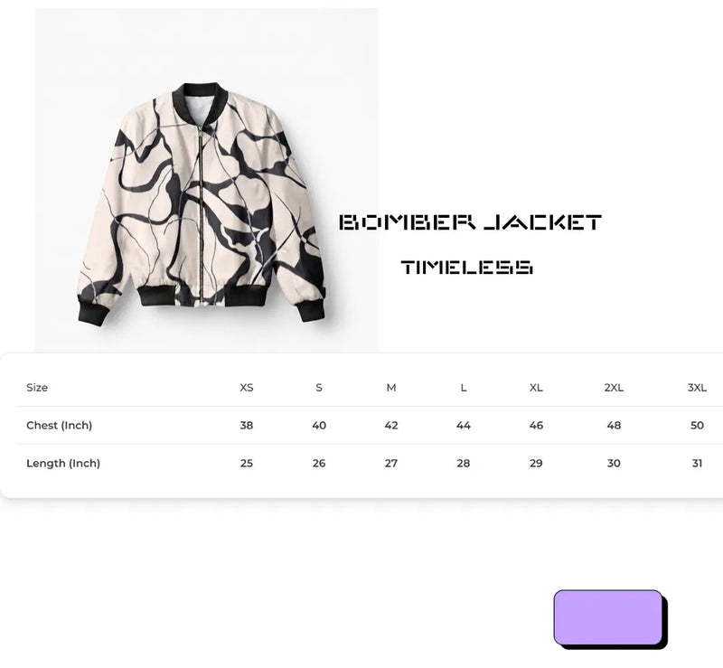 Size chart for Heritage Jacket